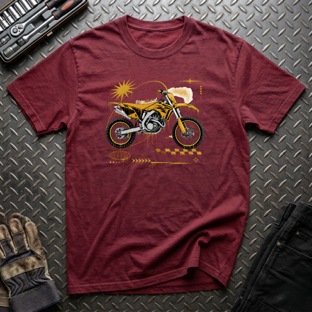 Dirtbike in Orange T-Shirt