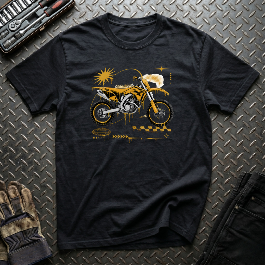 Dirtbike in Orange T-Shirt