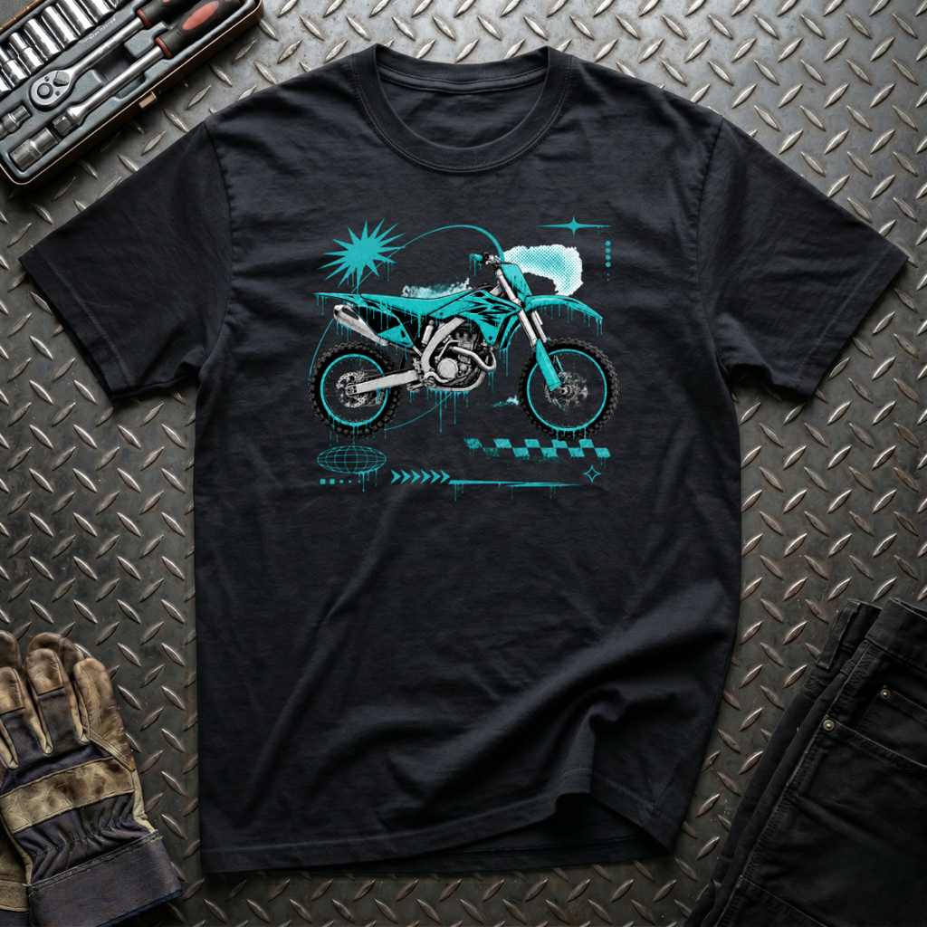 Dirtbike in Teal T-Shirt