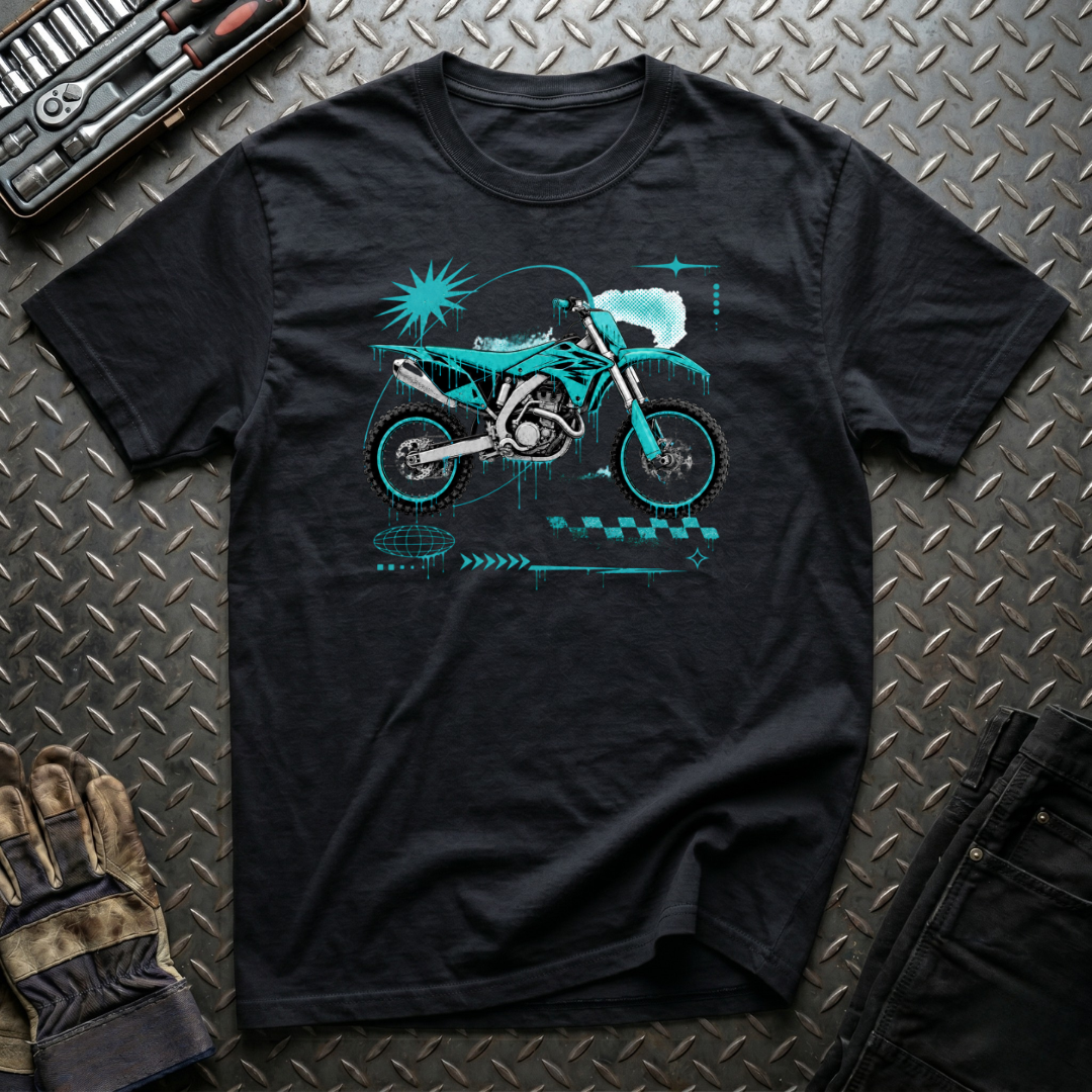 Dirtbike in Teal T-Shirt