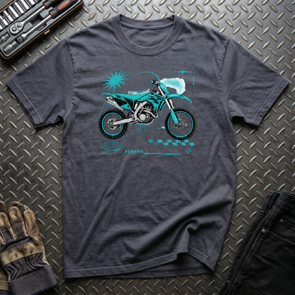Dirtbike in Teal T-Shirt