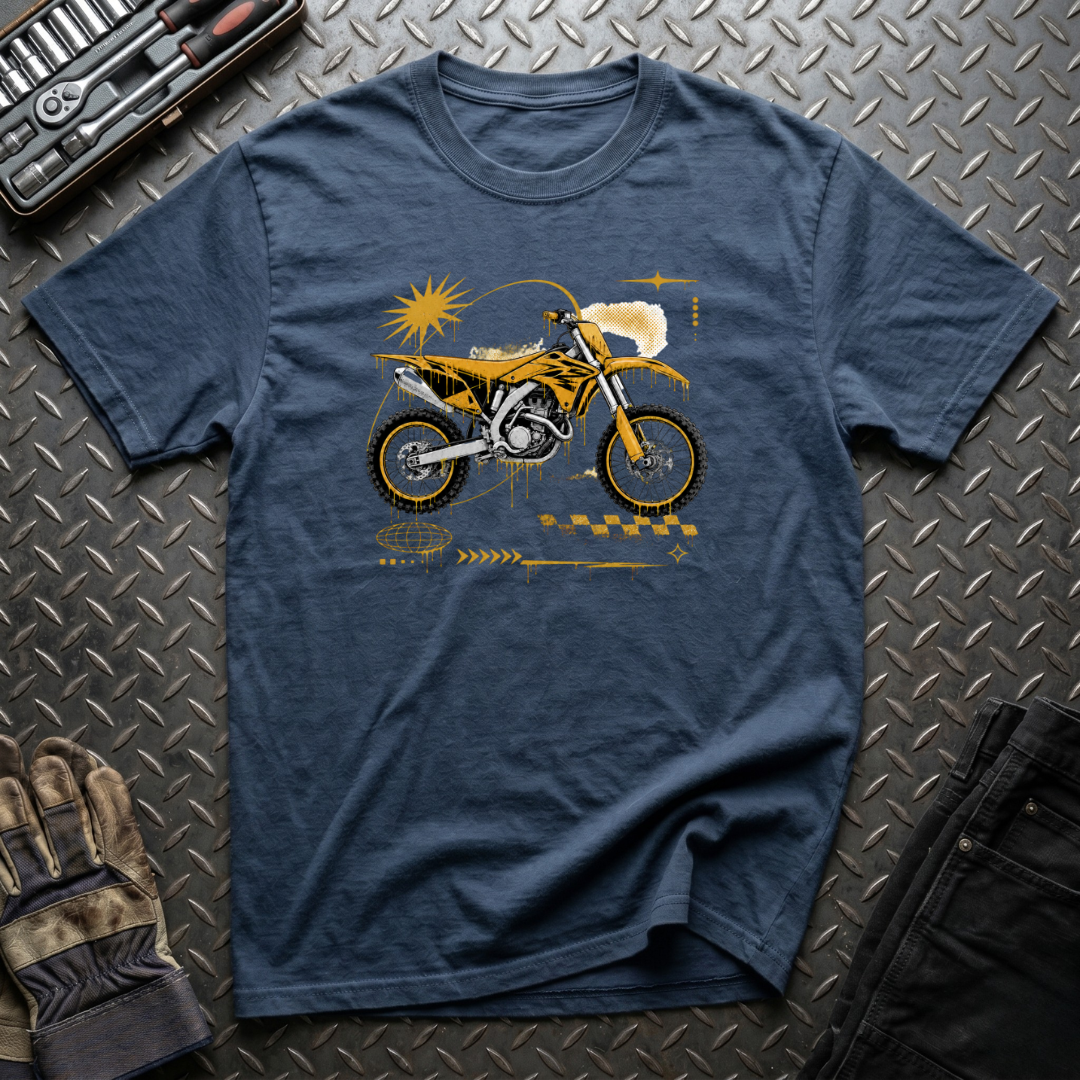 Dirtbike in Orange T-Shirt
