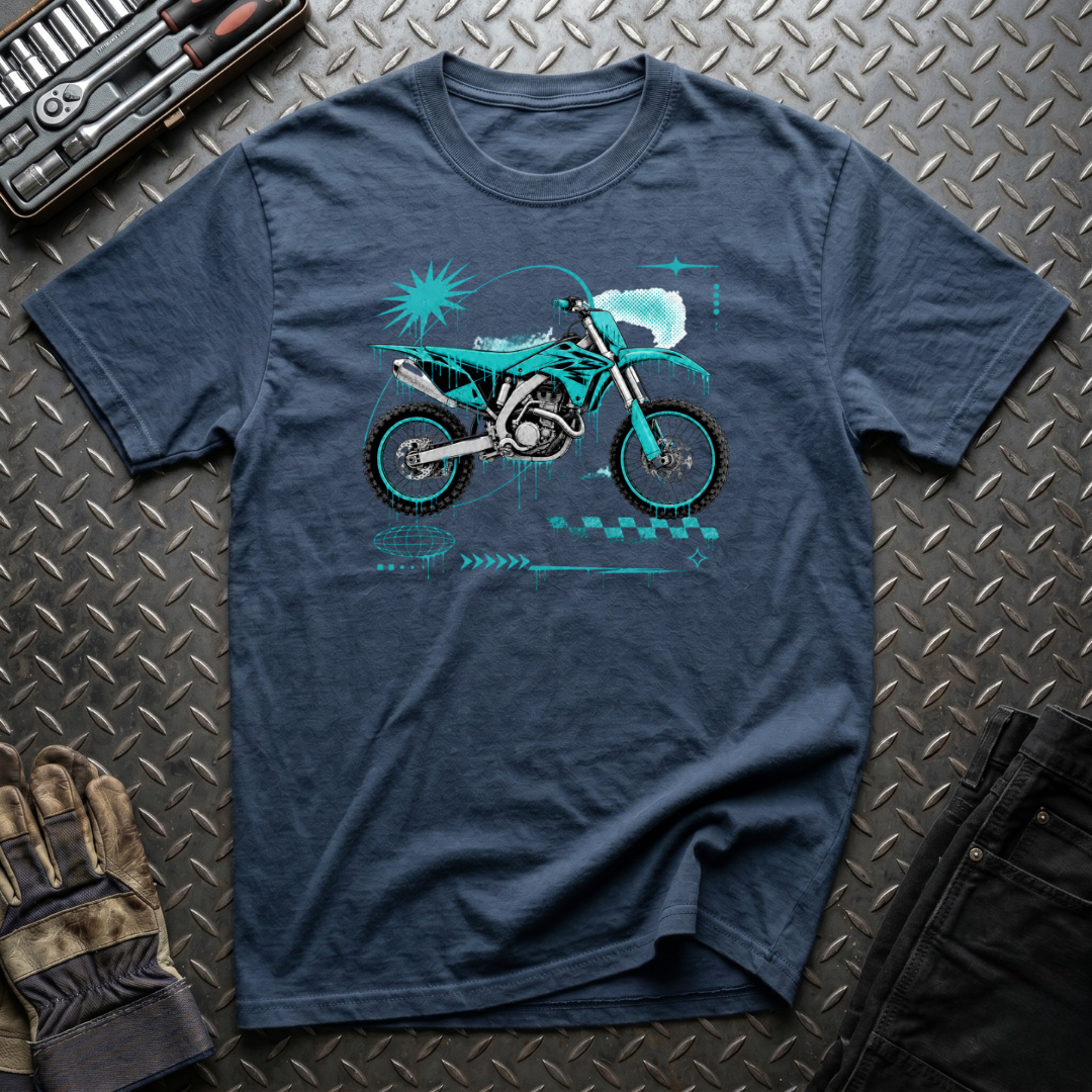 Dirtbike in Teal T-Shirt