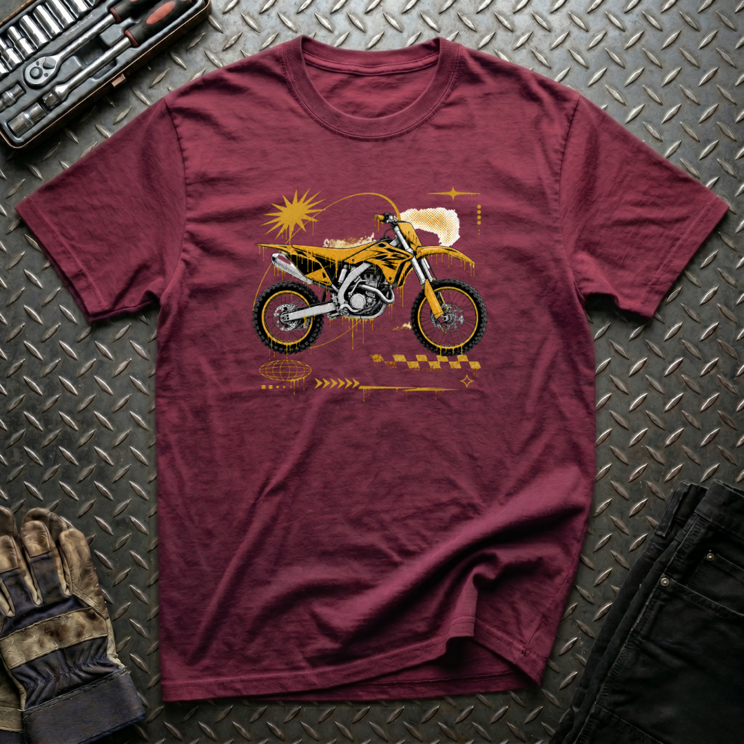 Dirtbike in Orange T-Shirt
