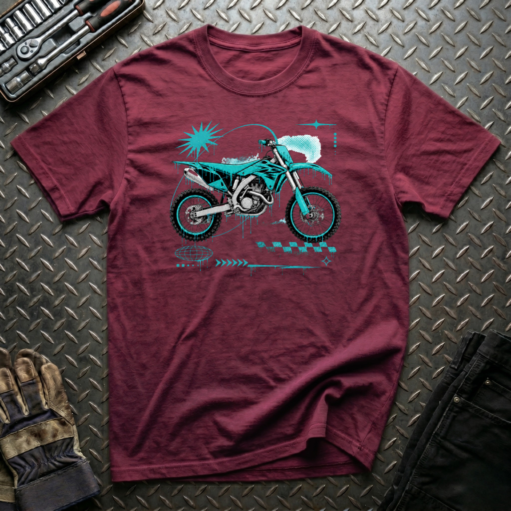 Dirtbike in Teal T-Shirt