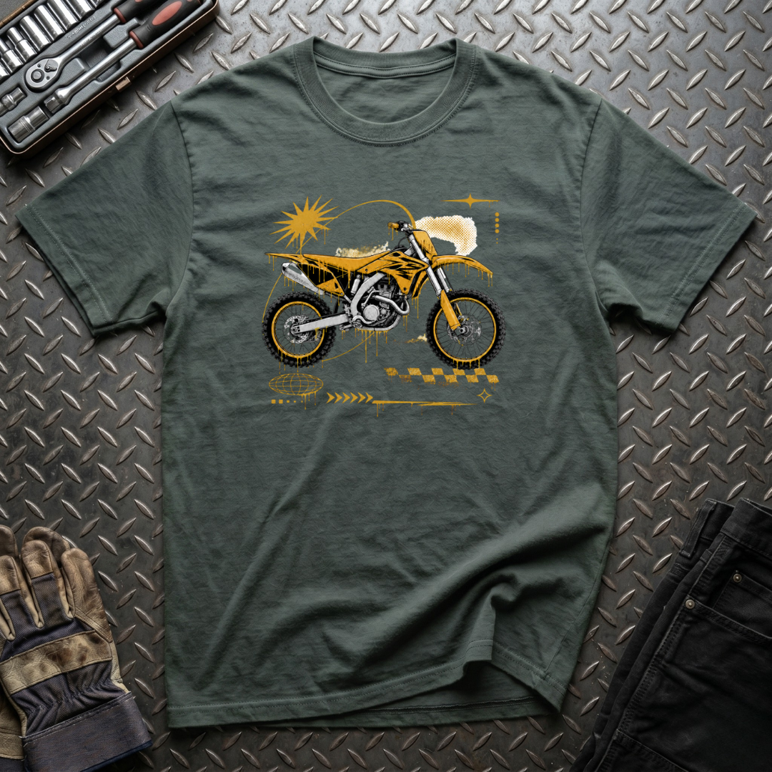 Dirtbike in Orange T-Shirt