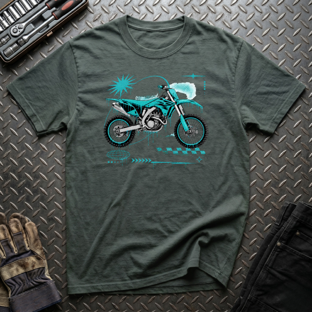 Dirtbike in Teal T-Shirt