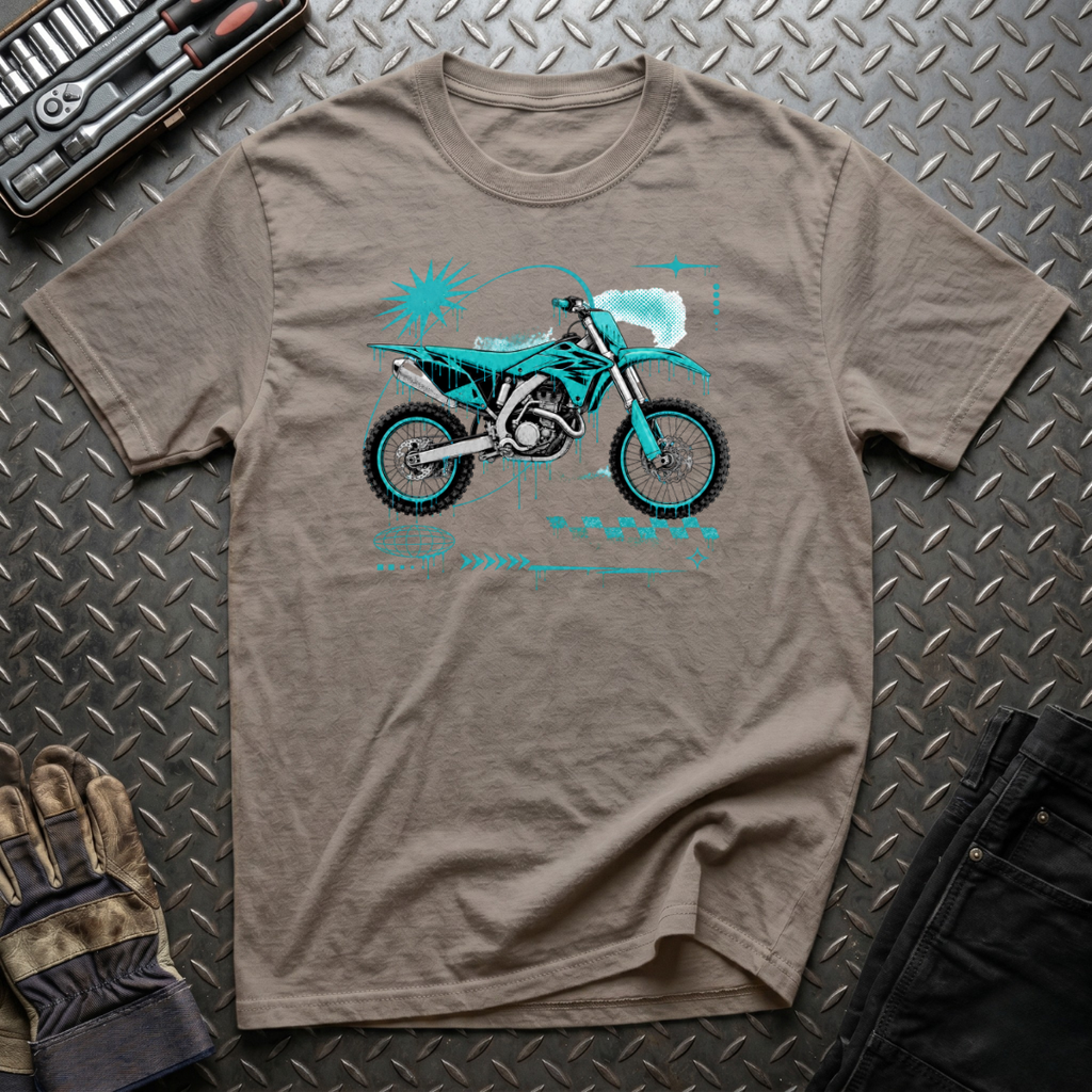 Dirtbike in Teal T-Shirt