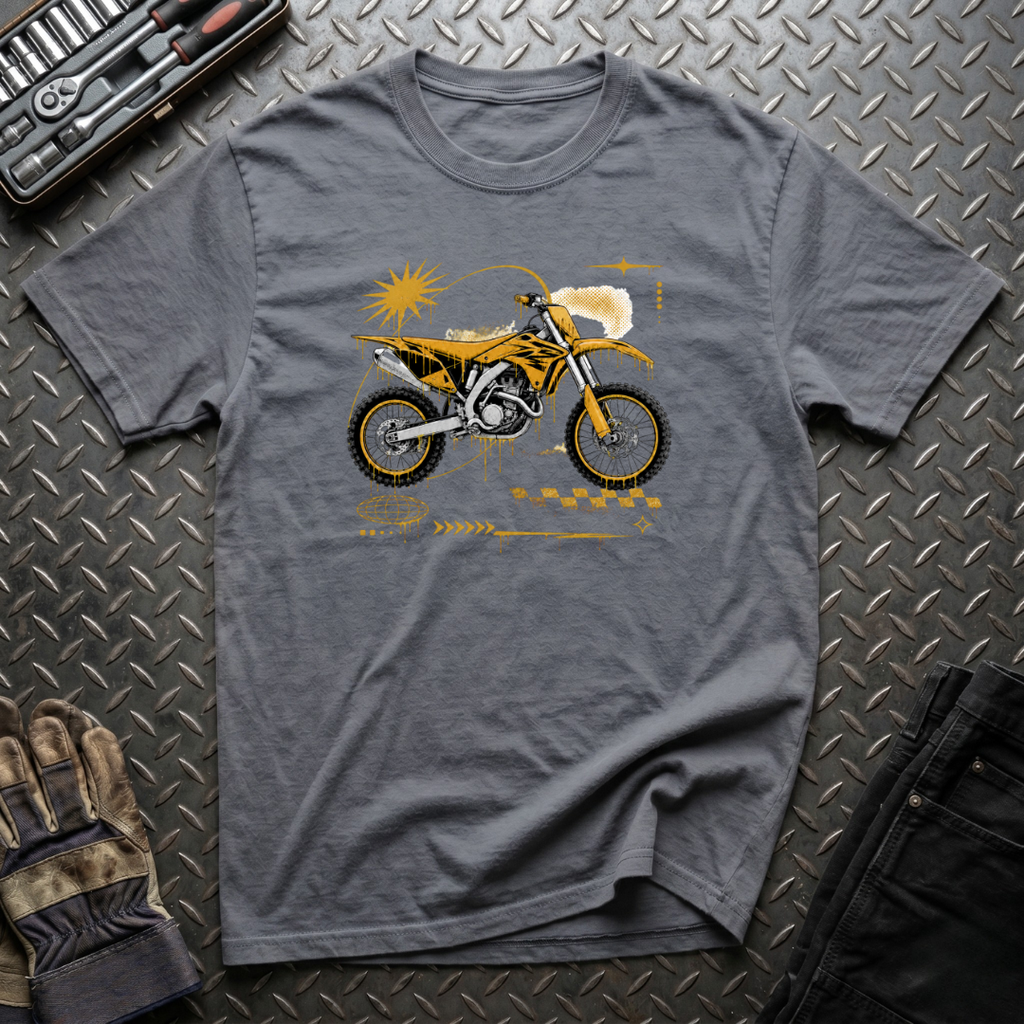 Dirtbike in Orange T-Shirt