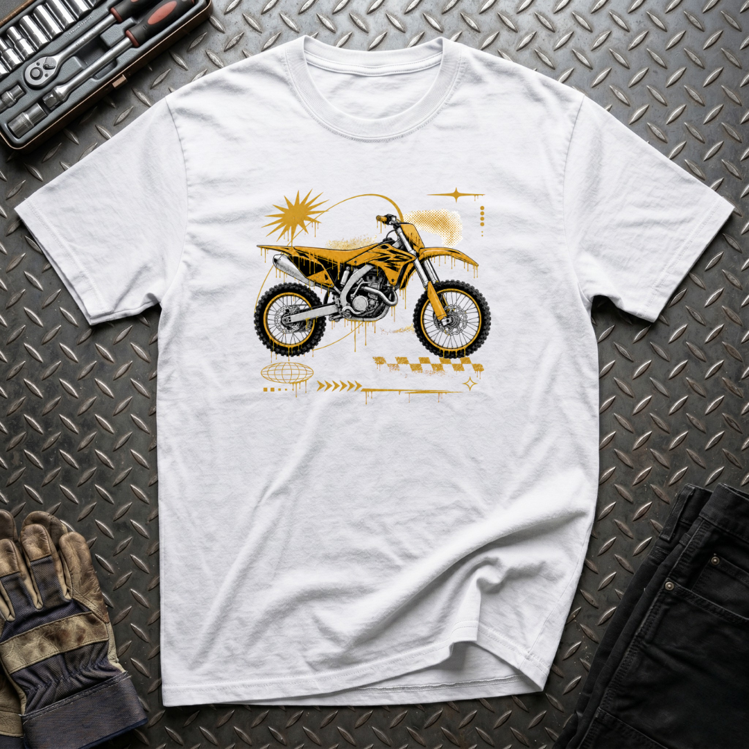 Dirtbike in Orange T-Shirt