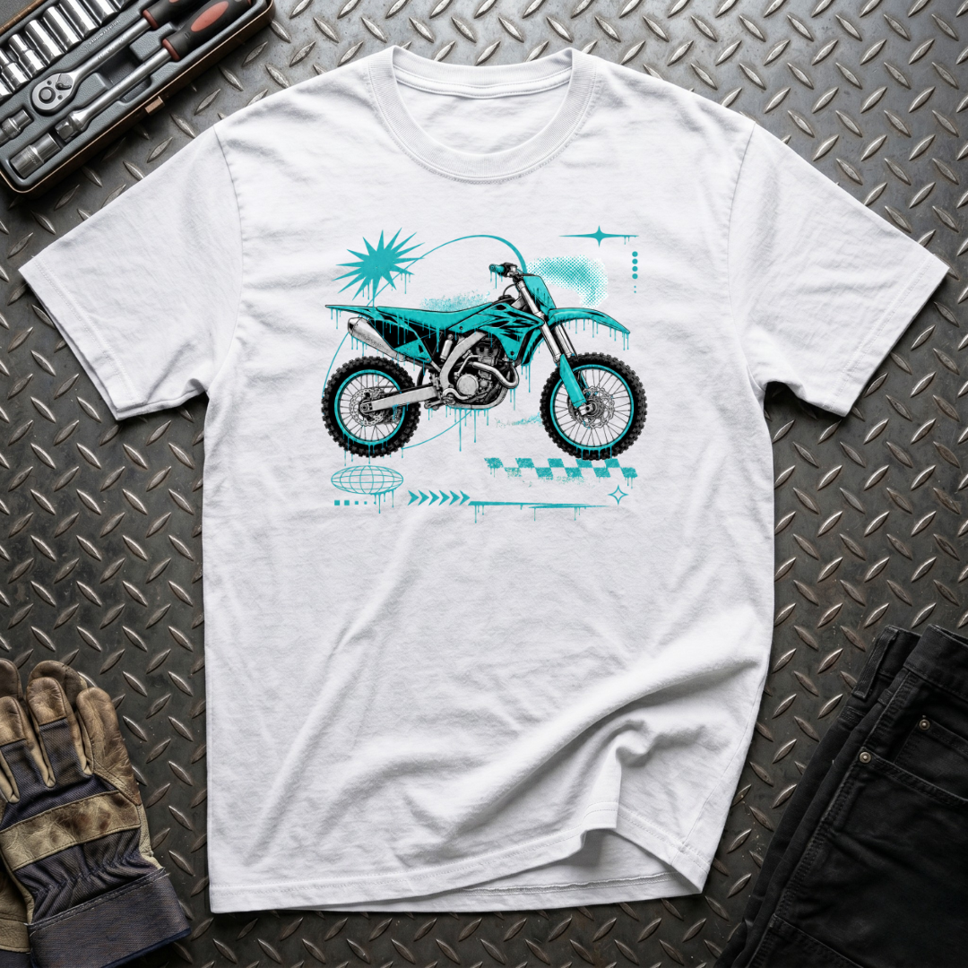 Dirtbike in Teal T-Shirt